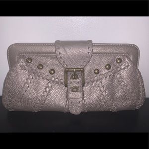 Metallic Clutch with removable shoulder strap